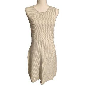 Athleta Dress Chills and Valleys Sleeveless Stretch Small Striped Gray White